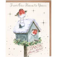 Wrendale Designs Wrendale Kerstkaarten Notepack - 8 stuks -'Please Stop Here' Robin Christmas card pack