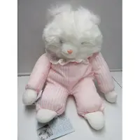 Vaco , knuffel , kat , pluche met stof , wit rose