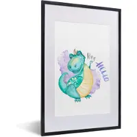PosterMonkey Fotolijst incl. Poster - Kinderkamer - Dinosaurus - Wit - Jongens - Meisjes - Kinderen - 40x60 cm - Posterlijst
