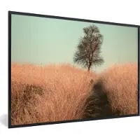 PosterMonkey Fotolijst - Poster - Landschap - Boom - Gras - 120x80 cm - Posterlijst - Frame