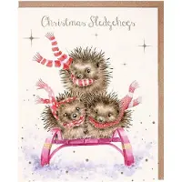 Wrendale Designs Wrendale Kerstkaarten Notepack - 8 stuks - 'Sledgehogs' Hedgehog Christmas Card Pack