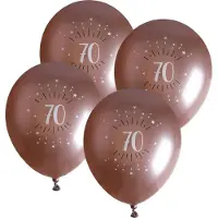 SANTEX verjaardag leeftijd ballonnen 70 jaar - 24x stuks - rosegoud - 30 cm - Feestartikelen