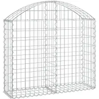 vidaXL Gabion met hoge boog, 100x30x80/100 cm, verzinkt staal