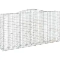 vidaXL Gabion met hoge boog, 400x50x200/220 cm, verzinkt staal