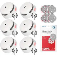 X-Sense XS01-W Rookmelder 6-pack + SAVS Montageset