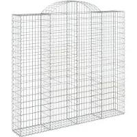 vidaXL Gabion met hoge boog, 200x30x180/200 cm, verzinkt staal