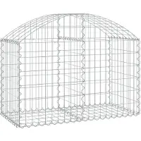 vidaXL Gabion met hoge boog, 100x50x60/80 cm, verzinkt staal