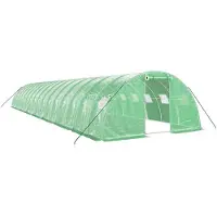 vidaXL Tuinkas met stalen frame 64 m² 16x4x2 m groen