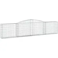 vidaXL Gabion met hoge boog, 400x30x80/100 cm, verzinkt staal