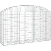 vidaXL Gabion met hoge boog, 200x50x120/140 cm, verzinkt staal