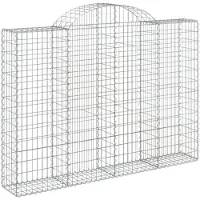 vidaXL Gabion met hoge boog, 200x30x140/160 cm, verzinkt staal