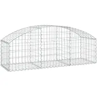vidaXL Gabion met hoge boog, 150x50x40/60 cm, verzinkt staal
