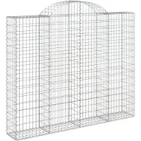 vidaXL Gabion met hoge boog, 200x30x160/180 cm, verzinkt staal