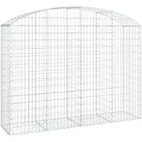 vidaXL Gabion met hoge boog, 200x50x140/160 cm, verzinkt staal