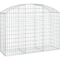 vidaXL Gabion met hoge boog, 150x50x100/120 cm, verzinkt staal