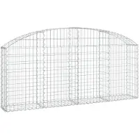 vidaXL Gabion met hoge boog, 200x30x80/100 cm, verzinkt staal
