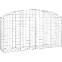 vidaXL Gabion met hoge boog, 200x50x100/120 cm, verzinkt staal