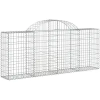 vidaXL Gabion met hoge boog, 200x30x80/100 cm, verzinkt staal