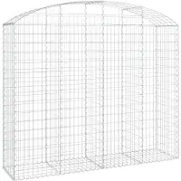 vidaXL Gabion met hoge boog, 200x50x160/180 cm, verzinkt staal