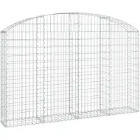 vidaXL Gabion met hoge boog, 200x30x120/140 cm, verzinkt staal
