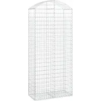 vidaXL Gabion met hoge boog, 100x50x220/240 cm, verzinkt staal