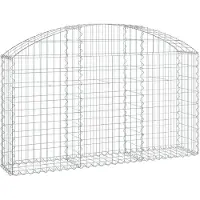 vidaXL Gabion met hoge boog, 150x30x80/100 cm, verzinkt staal