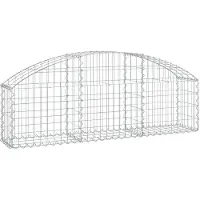 vidaXL Gabion met hoge boog, 150x30x40/60 cm, verzinkt staal