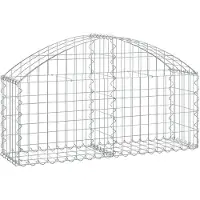 vidaXL Gabion met hoge boog, 100x30x40/60 cm, verzinkt staal
