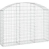 vidaXL Gabion met hoge boog, 150x30x100/120 cm, verzinkt staal