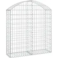 vidaXL Gabion met hoge boog, 100x30x100/120 cm, verzinkt staal