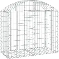 vidaXL Gabion met hoge boog, 100x50x80/100 cm, verzinkt staal
