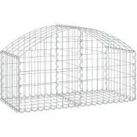 vidaXL Gabion met hoge boog, 100x50x40/60 cm, verzinkt staal