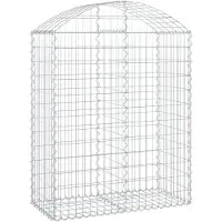 vidaXL Gabion met hoge boog, 100x50x120/140 cm, verzinkt staal