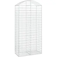 vidaXL Gabion met hoge boog, 100x50x200/220 cm, verzinkt staal