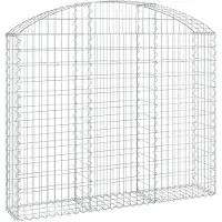 vidaXL Gabion met hoge boog, 150x30x120/140 cm, verzinkt staal