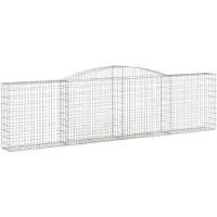 vidaXL Gabion met hoge boog, 400x30x100/120 cm, verzinkt staal