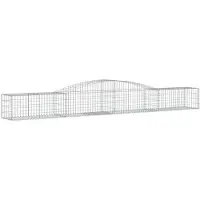 vidaXL Gabion met hoge boog, 400x50x40/60 cm, verzinkt staal