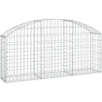 vidaXL Gabion met hoge boog, 150x30x60/80 cm, verzinkt staal