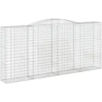 vidaXL Gabion met hoge boog, 400x50x180/200 cm, verzinkt staal