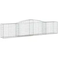 vidaXL Gabion met hoge boog, 400x50x80/100 cm, verzinkt staal