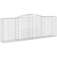 vidaXL Gabion met hoge boog, 400x50x140/160 cm, verzinkt staal