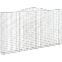 vidaXL Gabion met hoge boog, 400x30x220/240 cm, verzinkt staal