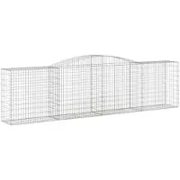 vidaXL Gabion met hoge boog, 400x50x100/120 cm, verzinkt staal