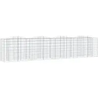vidaXL Gabionen-verhoging met boogvorm, 400x50x100 cm, verzinkt staal