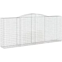 vidaXL Gabion met hoge boog, 400x50x160/180 cm, verzinkt staal