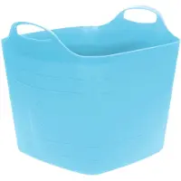 Excellent houseware Flexibele emmer - blauw - 25 liter - kunststof - vierkant - 35 x 38 cm - Wasmanden