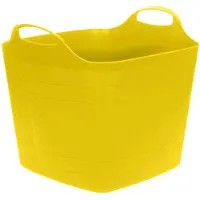 Excellent houseware Flexibele emmer - geel - 15 liter - kunststof - vierkant - 30 x 29 cm - Wasmanden