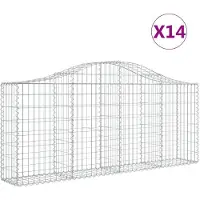 vidaXL Schanskorven 14 st gewelfd 200x30x80/100 cm ijzer