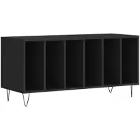 vidaXL Platenkast 100x38x48 cm bewerkt hout zwart