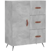vidaXL Dressoir 69,5x34x90 cm bewerkt hout betongrijs